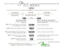 FIT MENU PRINTED IN HOUSE
