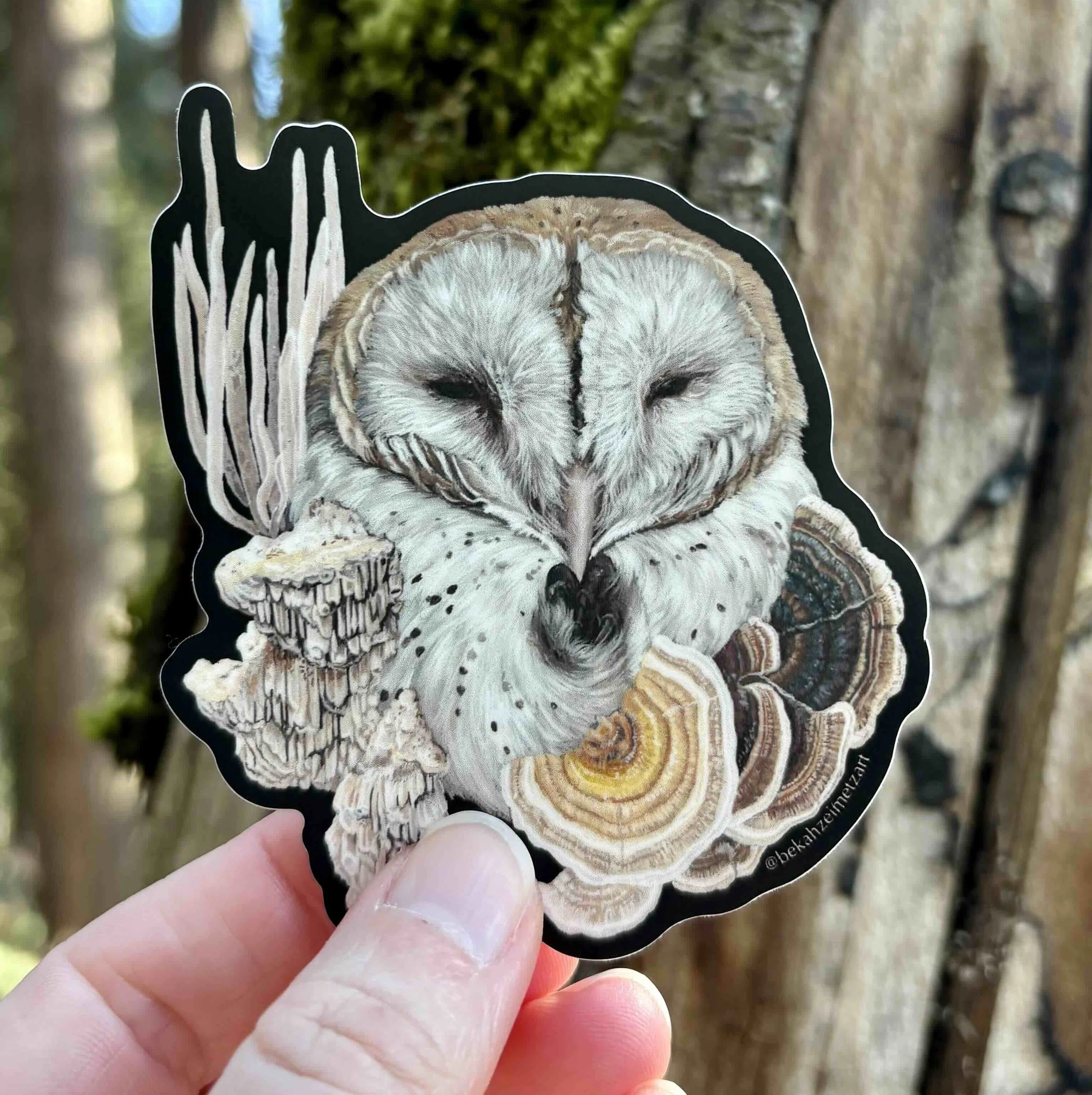 Barn Owl Mushroom Sticker.jpg