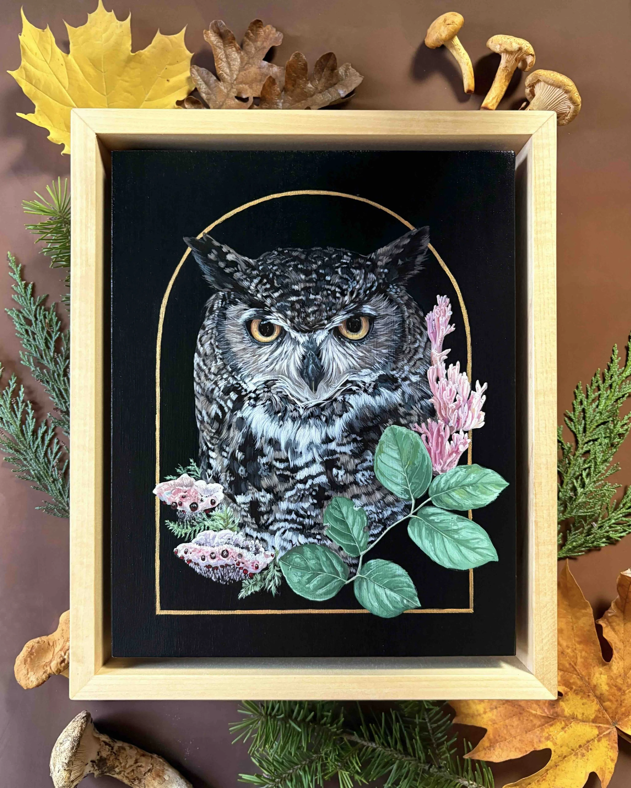 Great Horned Owl_Mushrooms_Bekah Zeimetz.jpeg