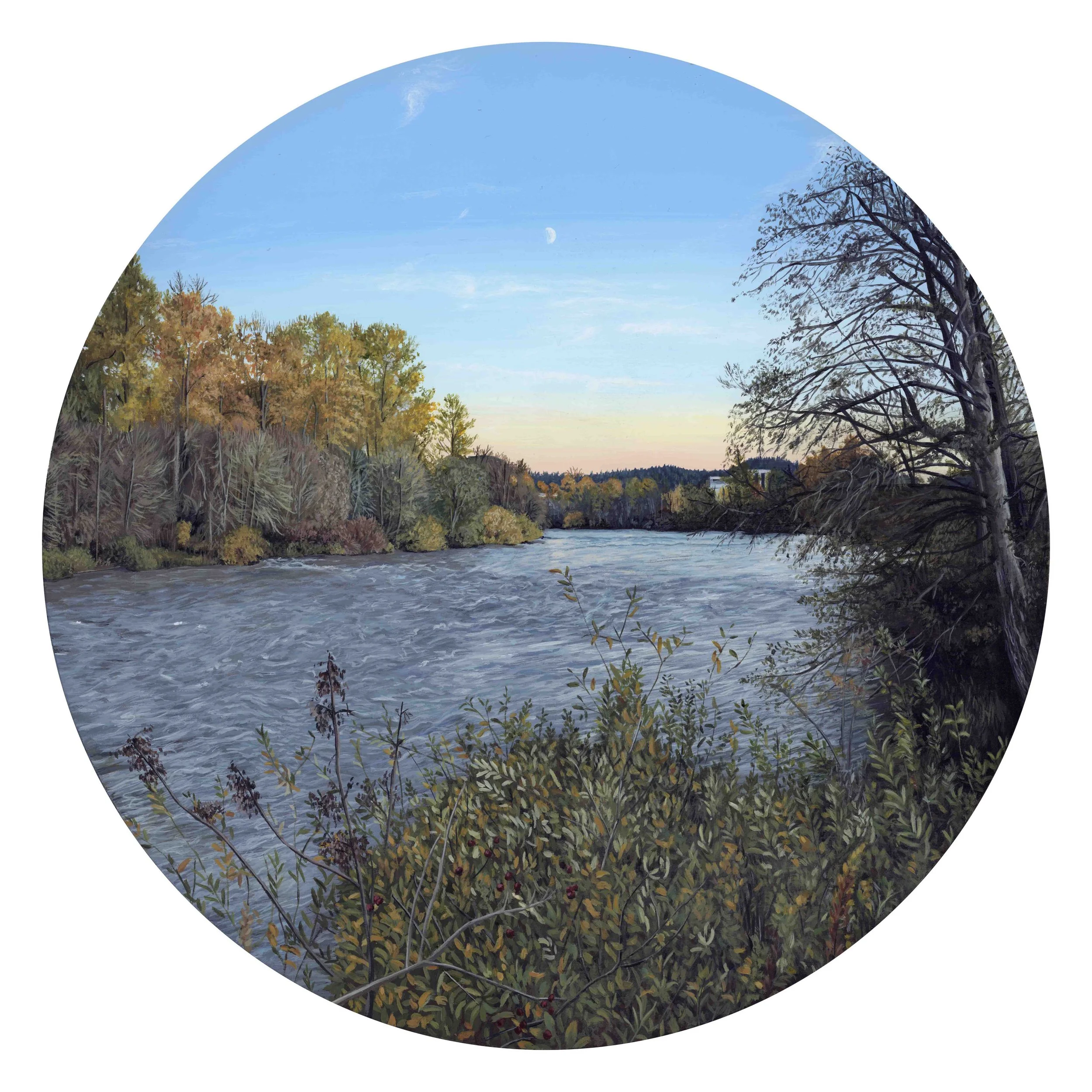 Willamette River Riverfront in Autumn Eugene Oregon Landscape Painting.jpg