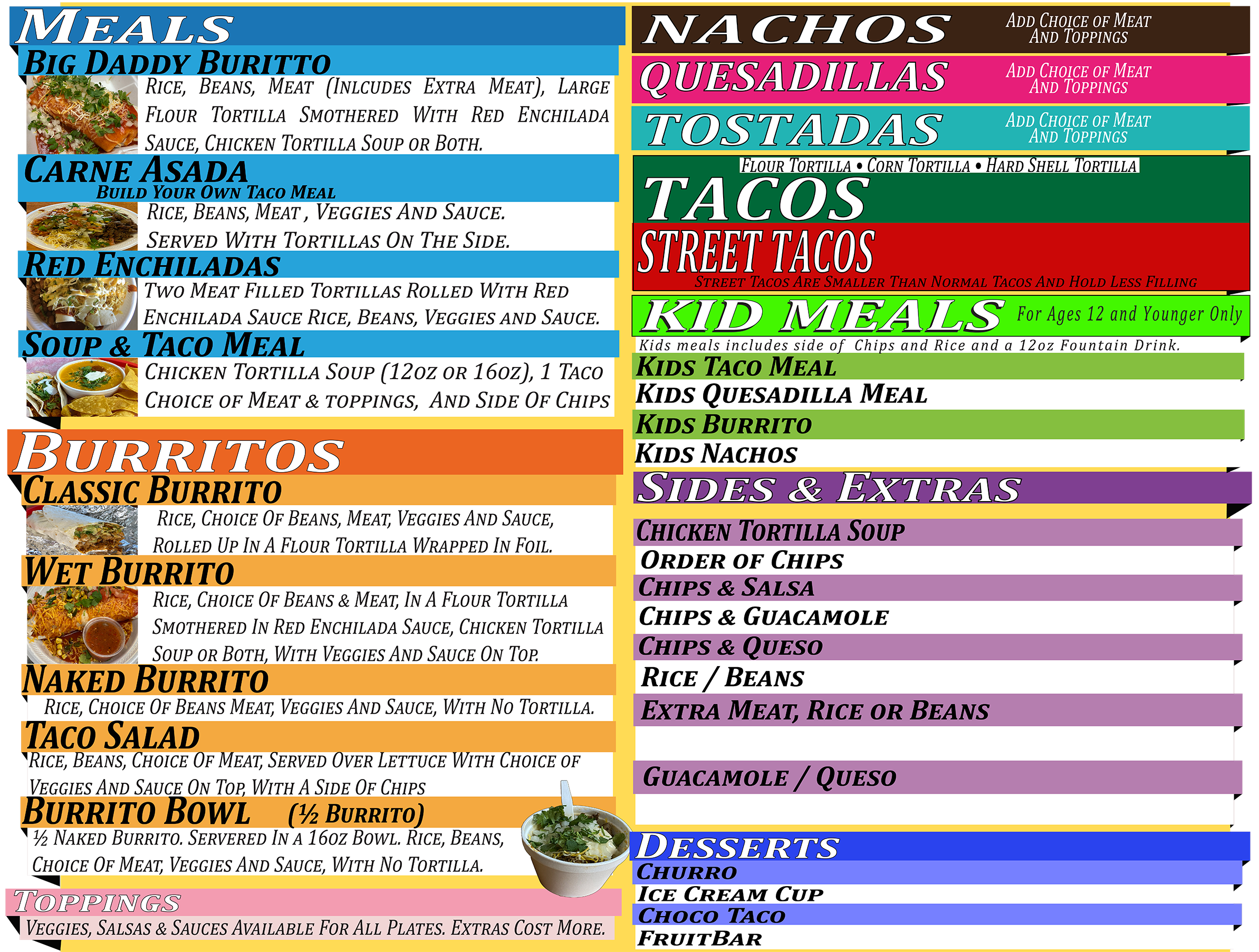 Menu — Azteca Mexican Grill