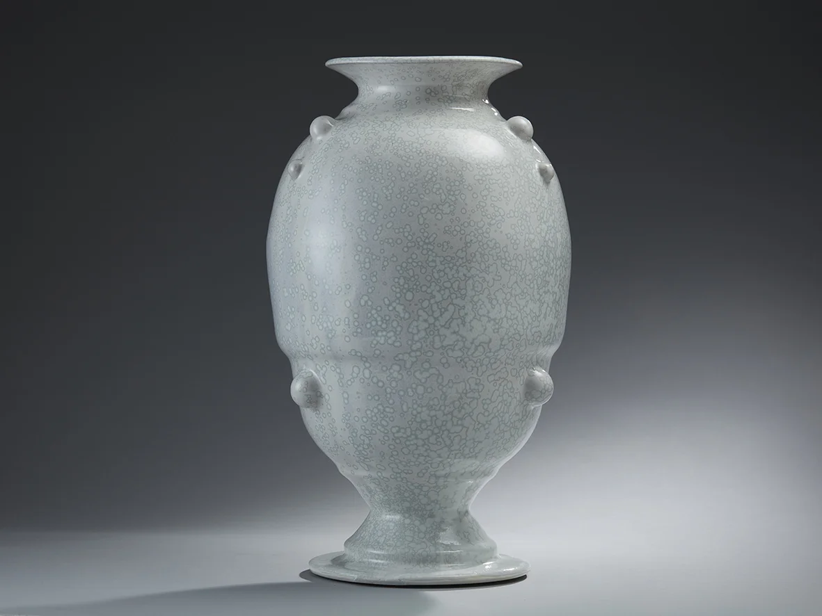 Crystal White Oval Urn, image 2.jpg