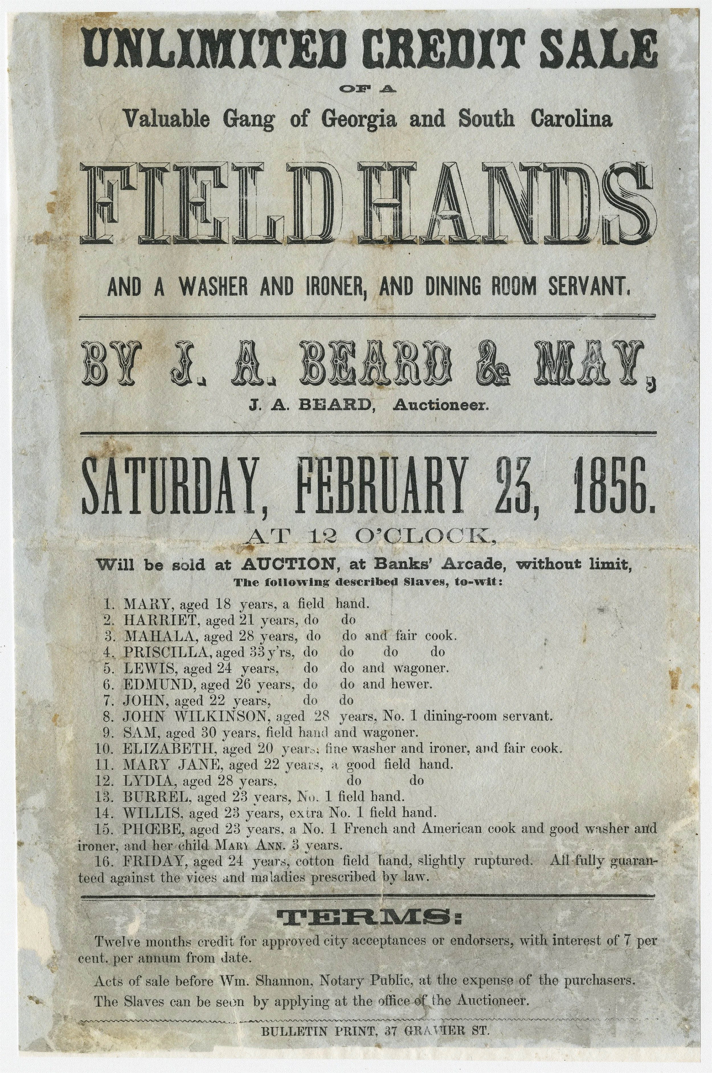 7. Banks Arcade Ad for Slaves. 2014.0371.jpg