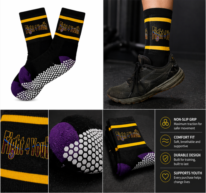 Fight 4 Youth Sports Grip Socks