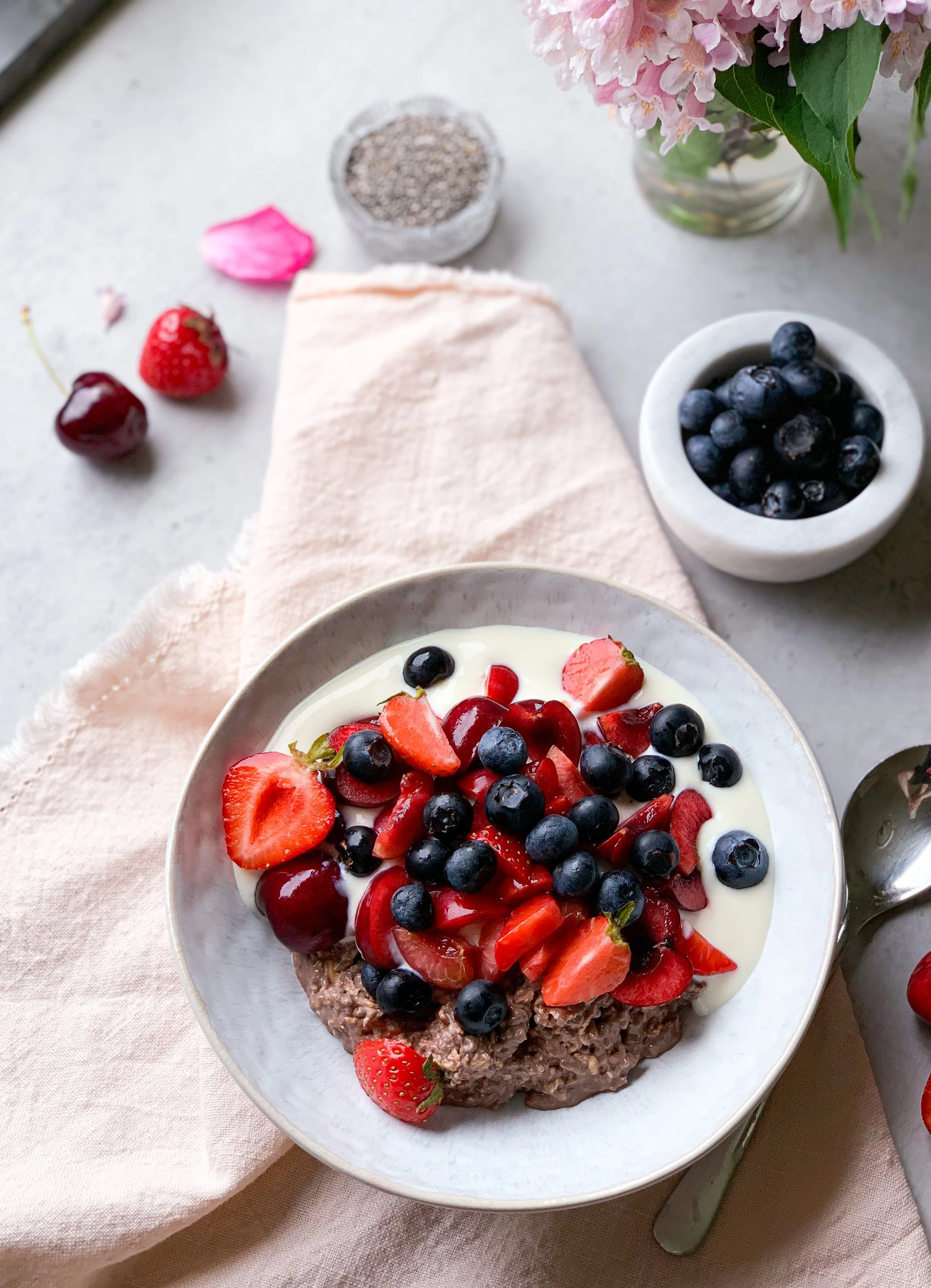 Vegansk overnight oats med choklad