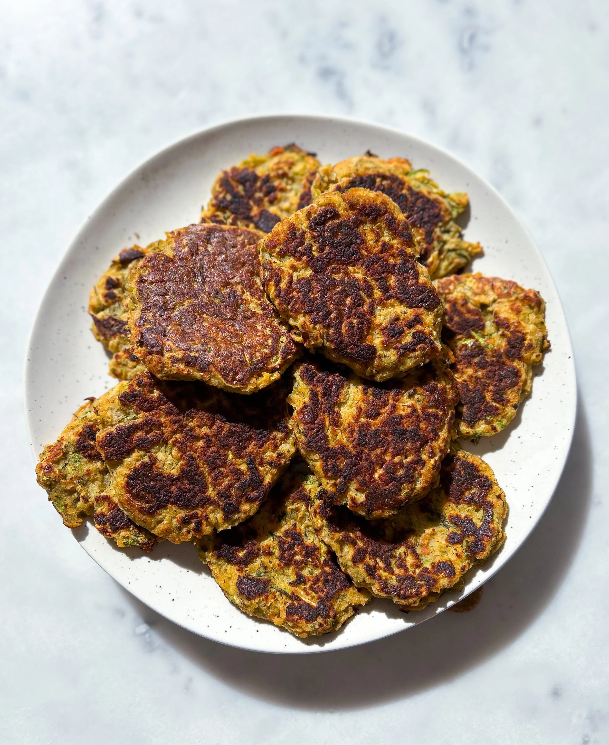 Veganska zucchinibiffar med dill - glutenfria