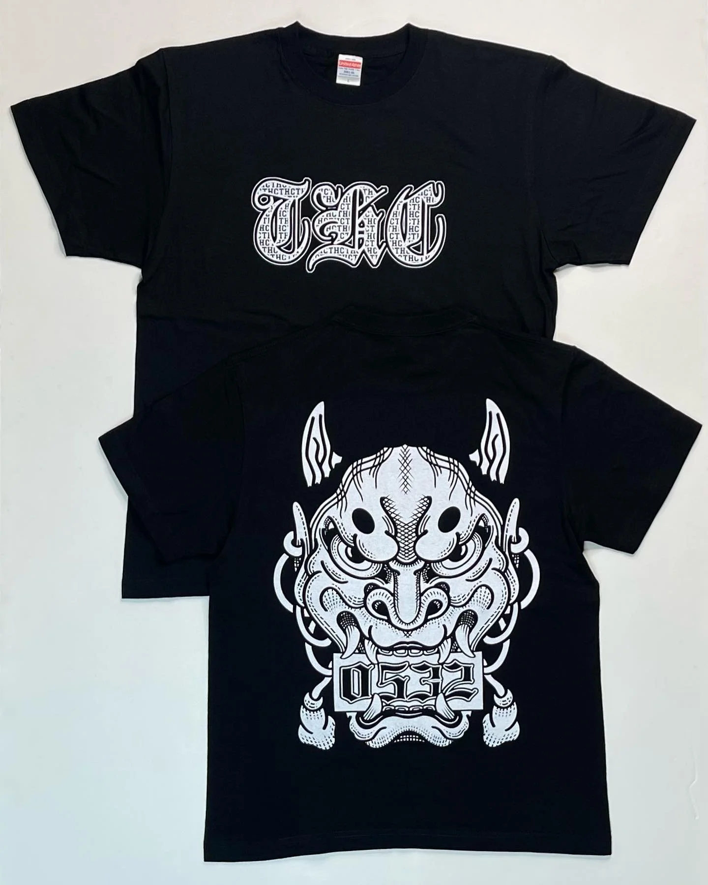 🆕「THC」ToyoHashi City T-shirt 🆕

.
THC &bull;
般若 (HANNYA)
Design by @hirotattooer
.
Front print: THC
Back print: HANNYA mask, 0532
.
Sizes
M
L
XL
3XL
.
&yen;4400 (税込&bull;tax incl.)
Available at C&ouml;mpany.