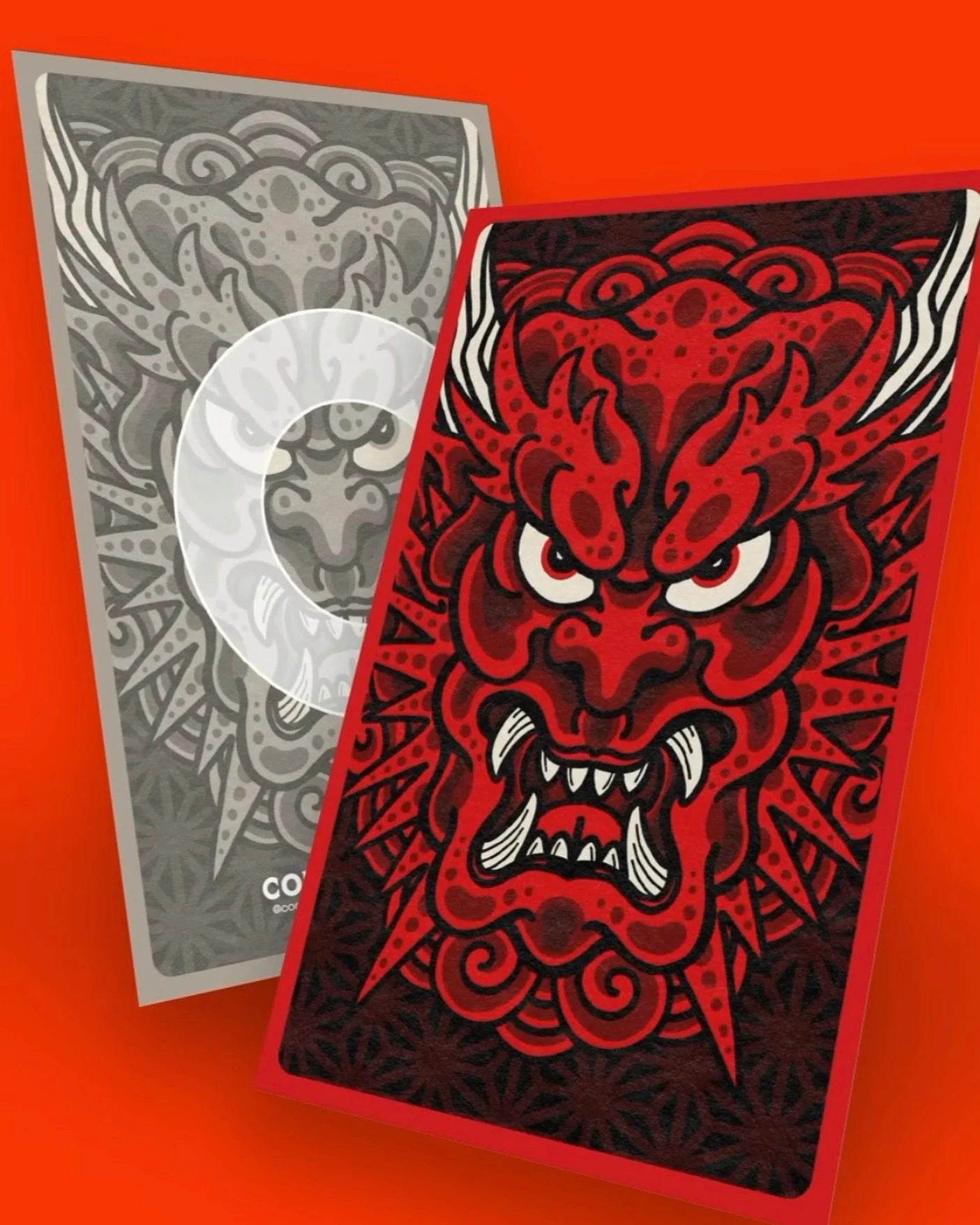 Sobre a arte feita para os cards que acompanham os cartuchos da @coruntattoomachine 

Uma pequena explica&ccedil;&atilde;o do desenho
&ldquo; ONI &rdquo; 

Os Oni s&atilde;o ogros / dem&ocirc;nios, s&atilde;o tipicamente b&iacute;pedes, s&atilde;o ve