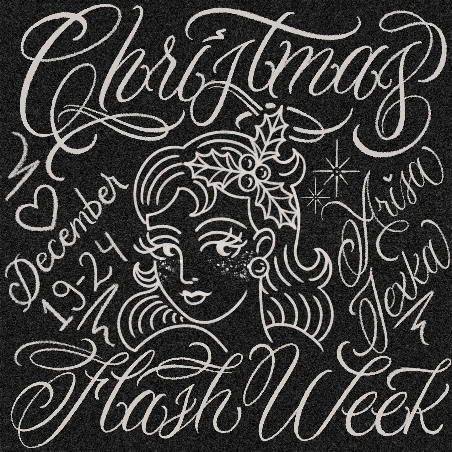 Christmas Flash Week nos dias 19~24/12 🎄

&bull; local : company tattoo toyohashi 
&bull;pre&ccedil;o : 3 tatuagens pequena por 15.000&yen; (consultar o tamanho com o tatuador )
&bull; entre em contato direto com o tatuador que voc&ecirc; escolheu ?