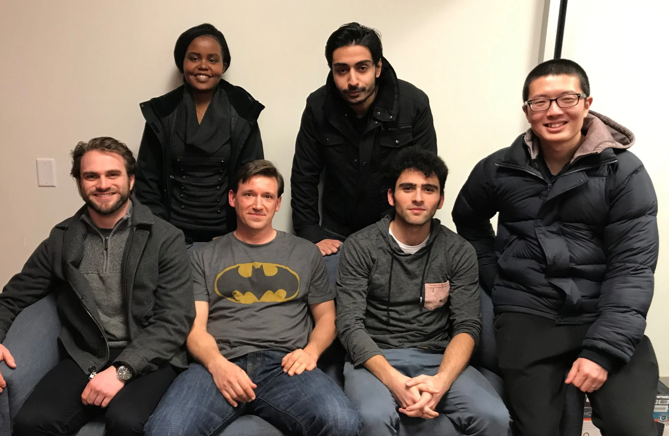 Pictured in the photo are: Back row (L-R): Linda Munisi, Mohamad Hossein. Front Row (L-R): Matthew Gill, Brian Stachniak, Neema Boutorabi, Jason Wang