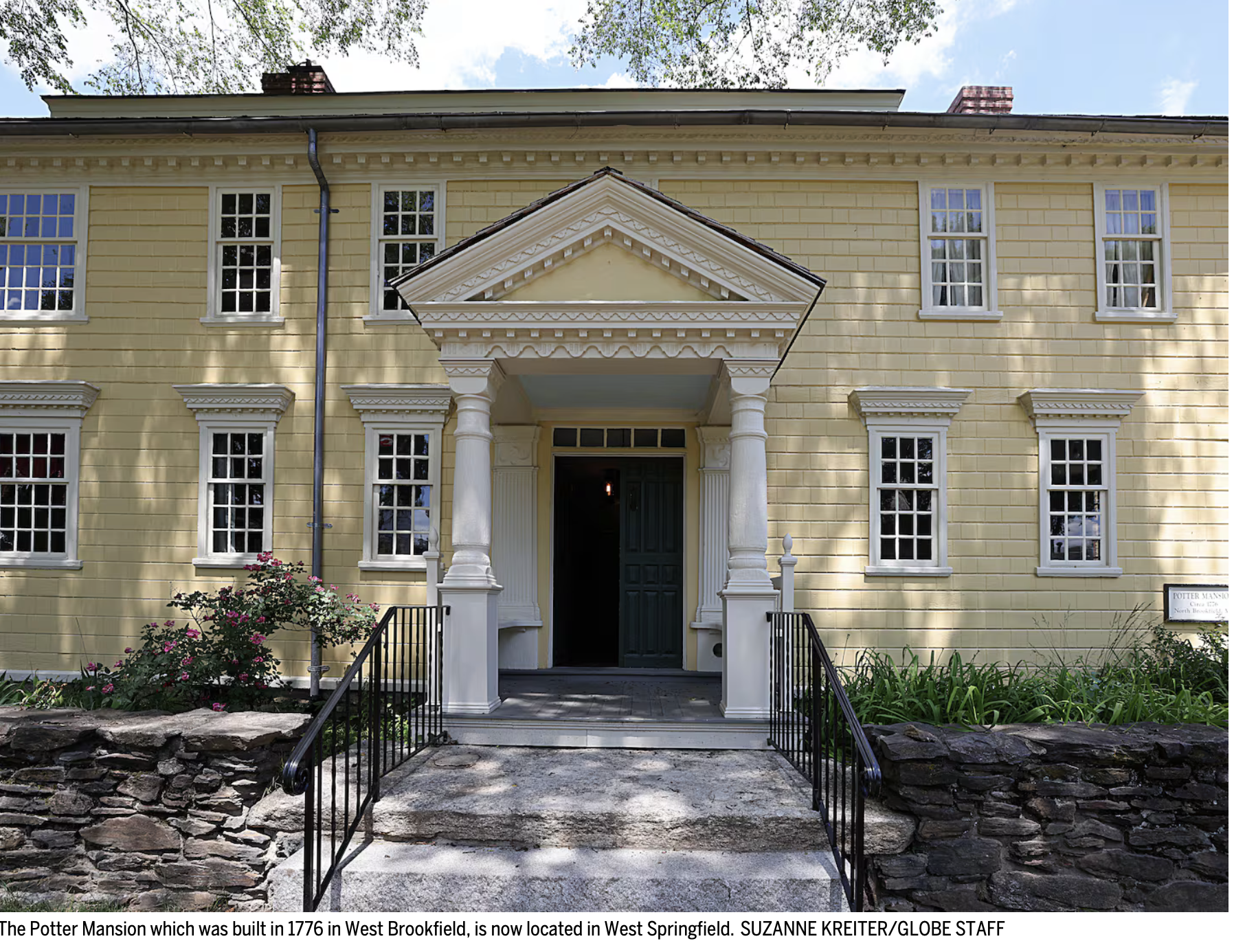 Boston Globe: Dating back to 1776, the Potter Mansion survived 250 years. Its clock is still keeping time.