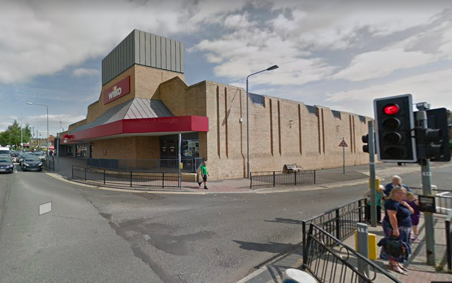 Wilkos in Arnold, where there used to be a playhouse and the Carnegie library more or less.