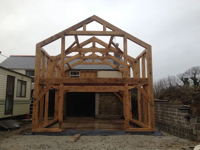 First of the Year...Green Oak framed extension in mid Cornwall