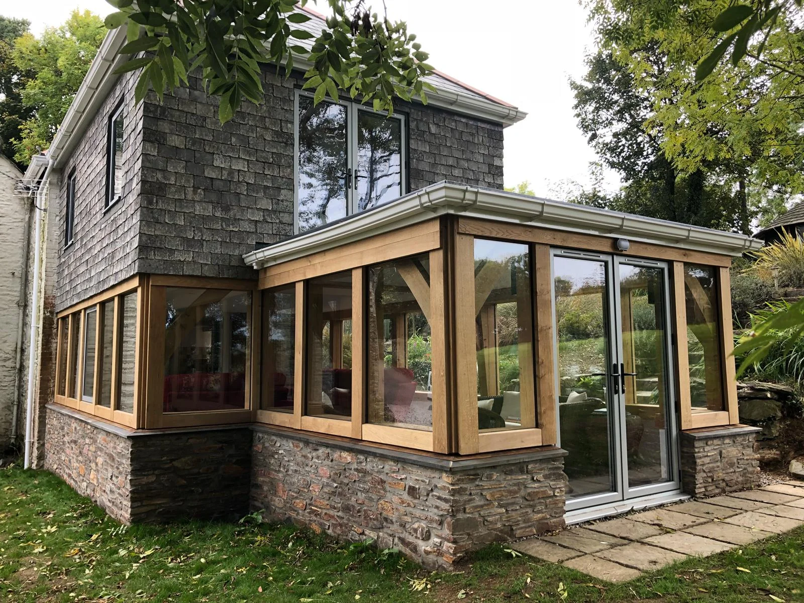 Green Oak Extension with Sun Room