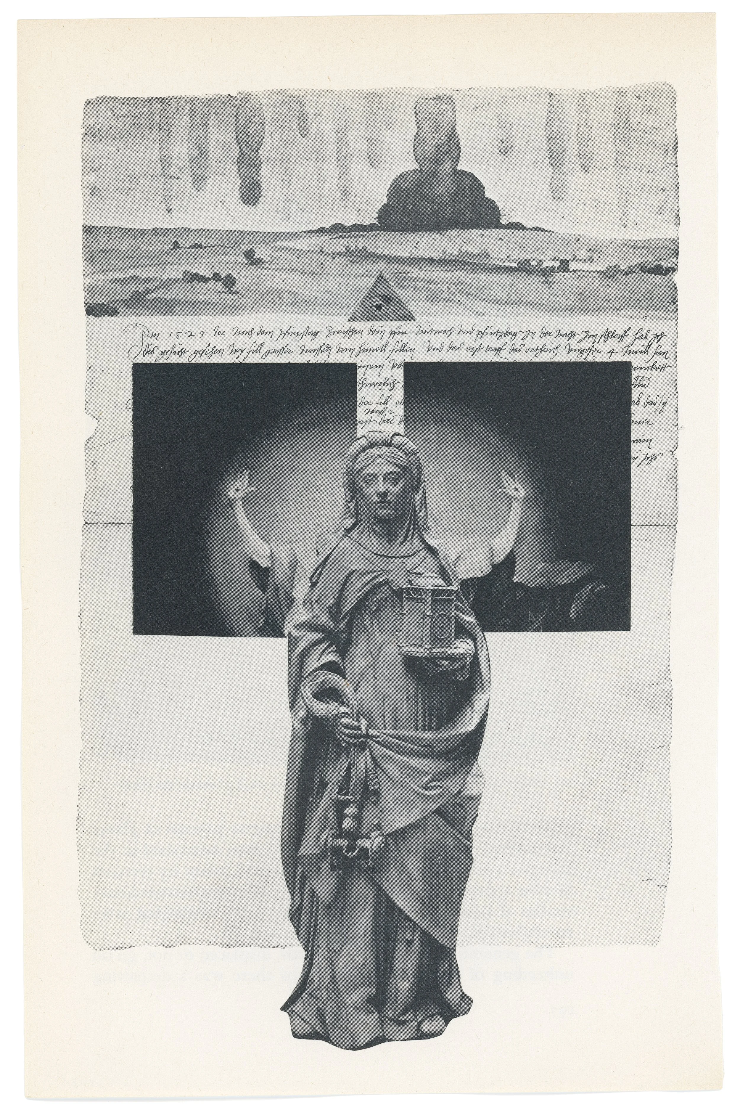 vision in a dream / paper collage on book page / 7.75 x 5 inches / 2025