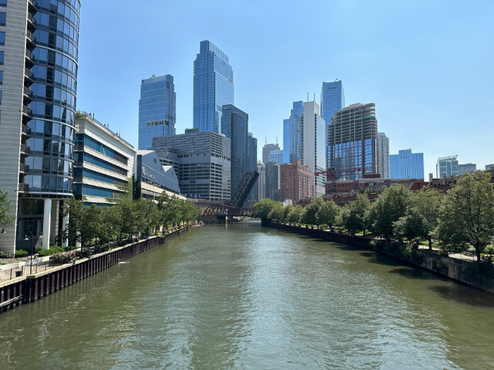 Chicago River Skyline View