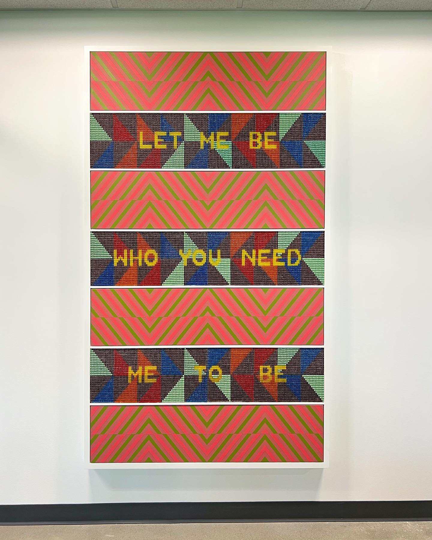This work was recently acquired and installed for one of our favorite projects we are working on this year. LET ME BE WHO YOU NEED ME TO BE by @jeffrune gives us all of the feelings. 

Thank you to @kavigupta_ and @arynfoland for helping us place thi