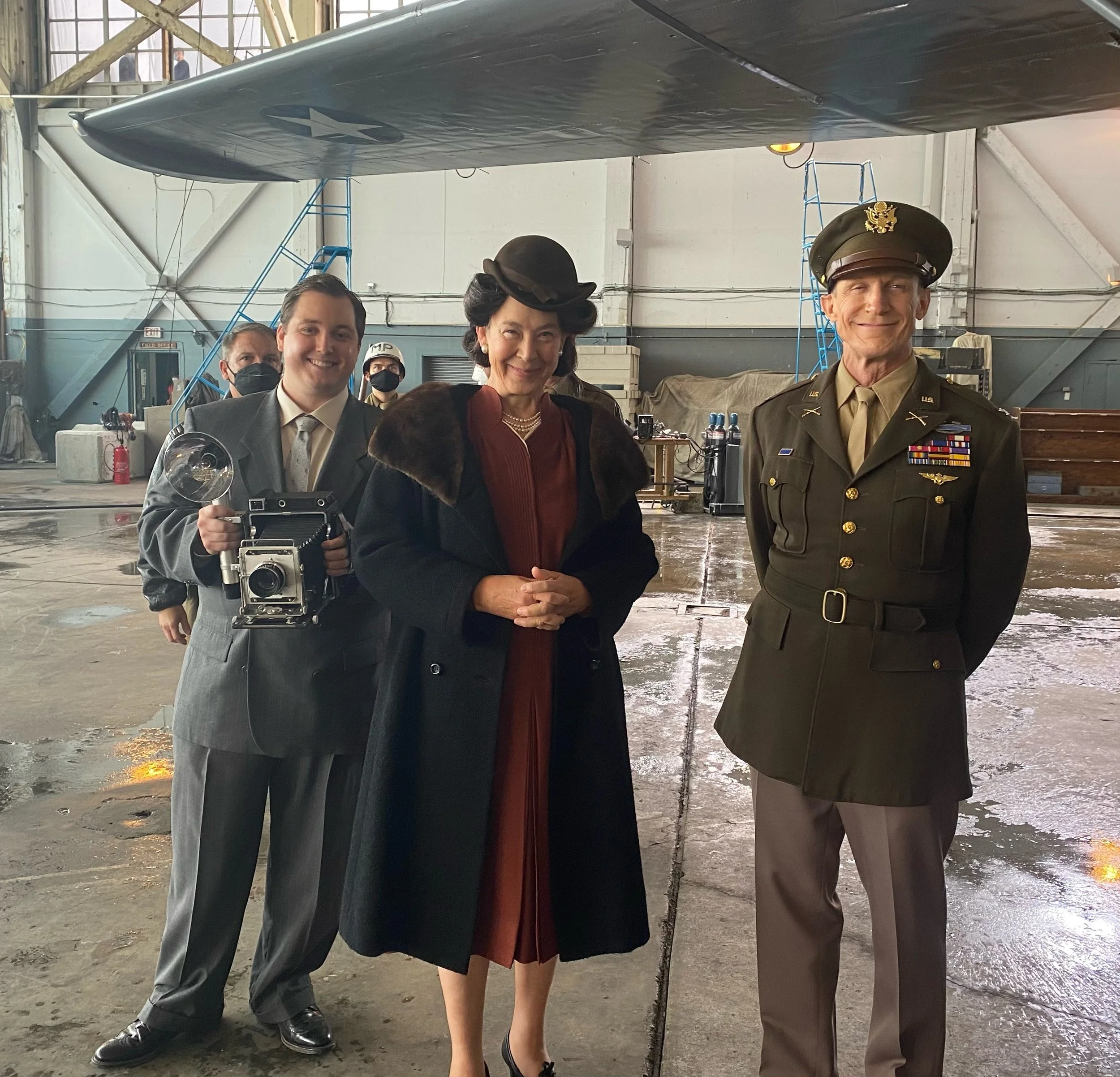 Clay and fellow actors on set of war film.JPEG