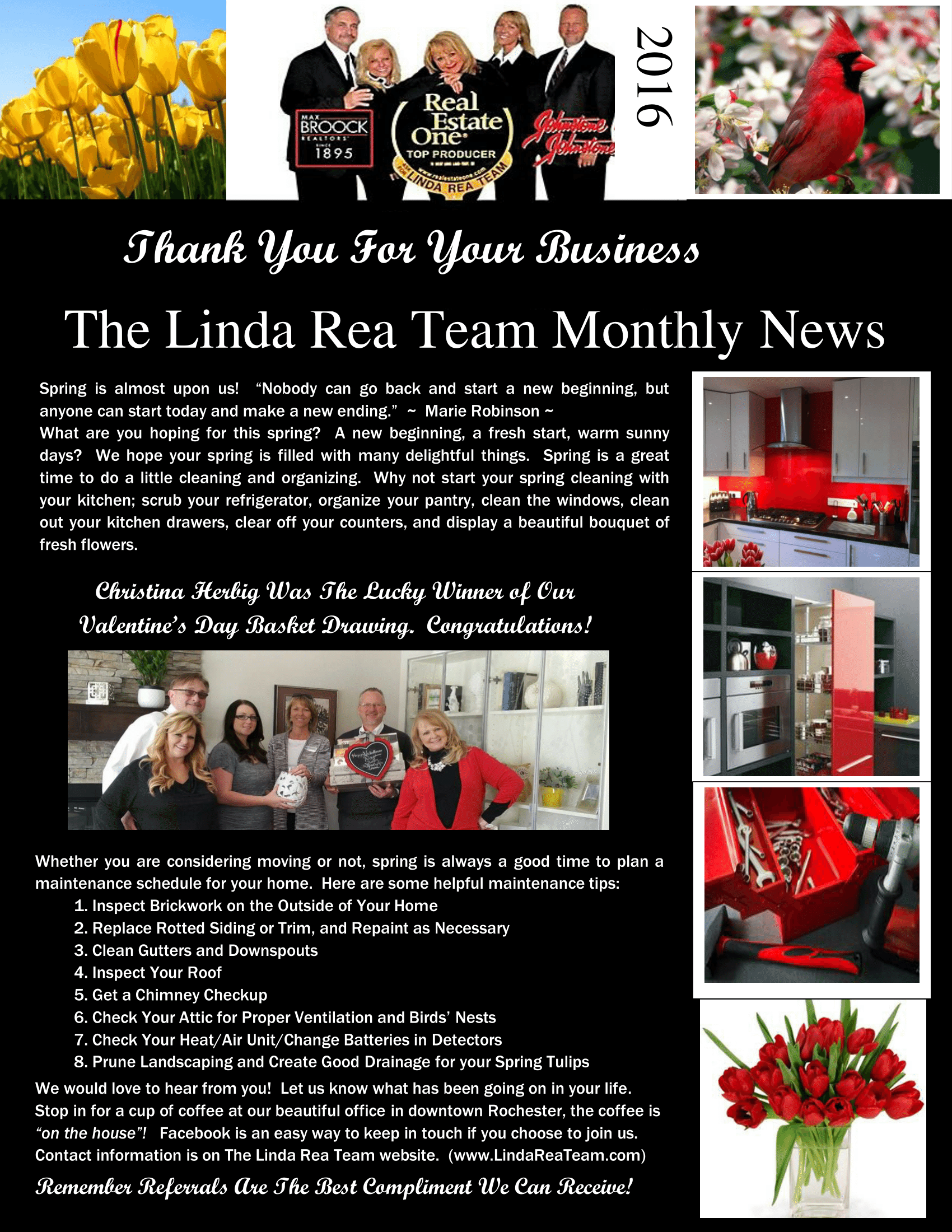 The Linda Rea Team Monthly News ~ March 2016