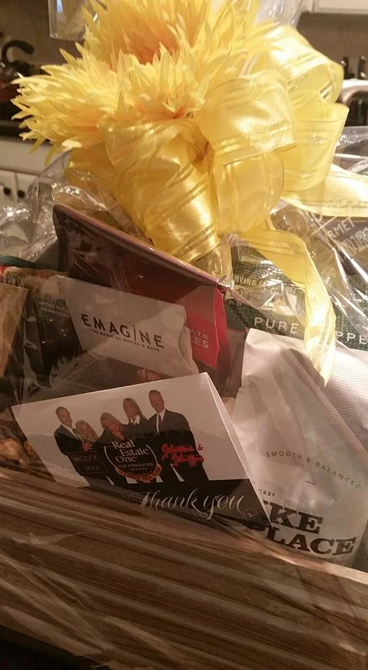 We fashioned a basket for 'The Yellow Ribbon' event for local Veterans