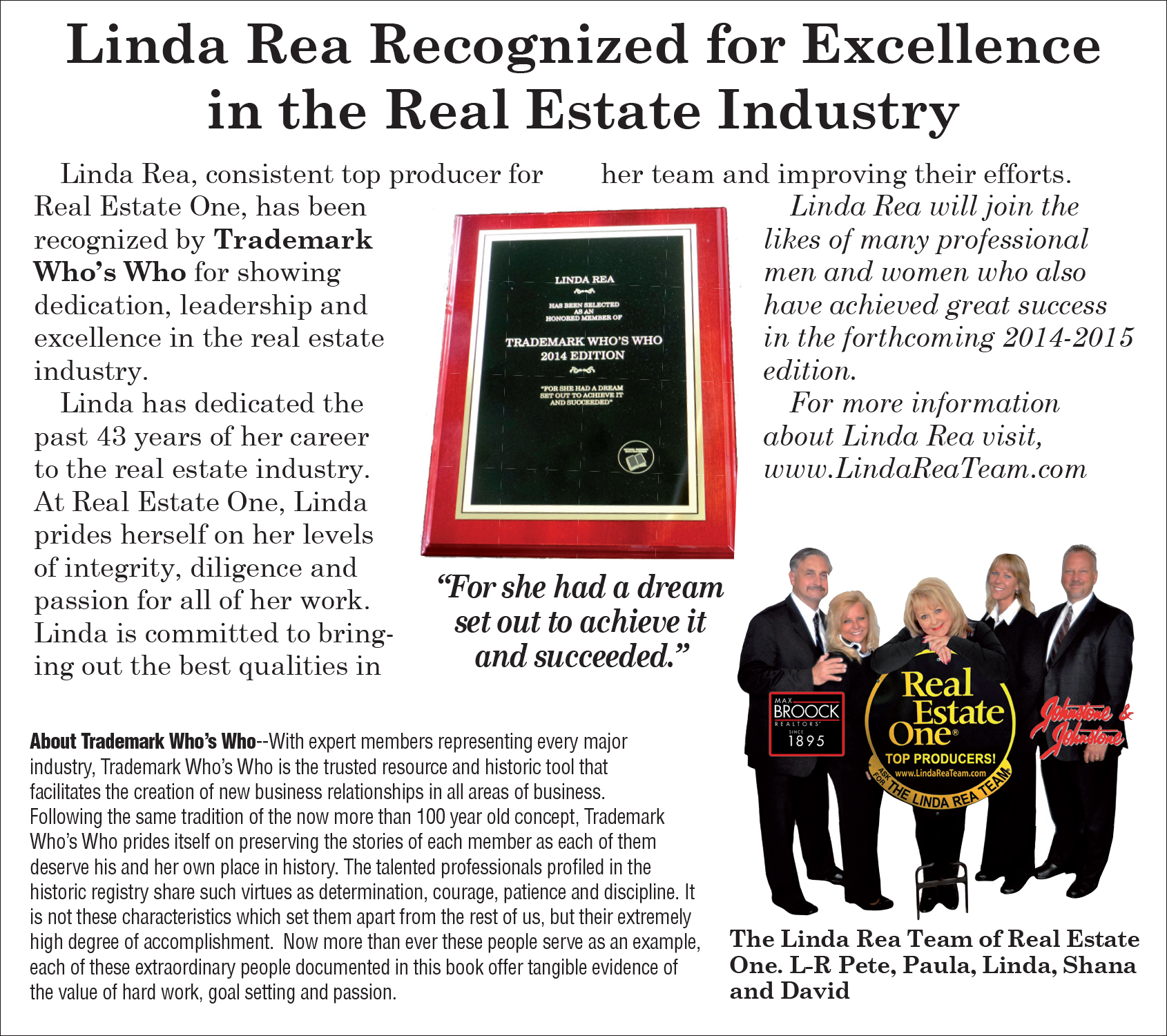 Recognized for Excellence in the Real Estate Industry