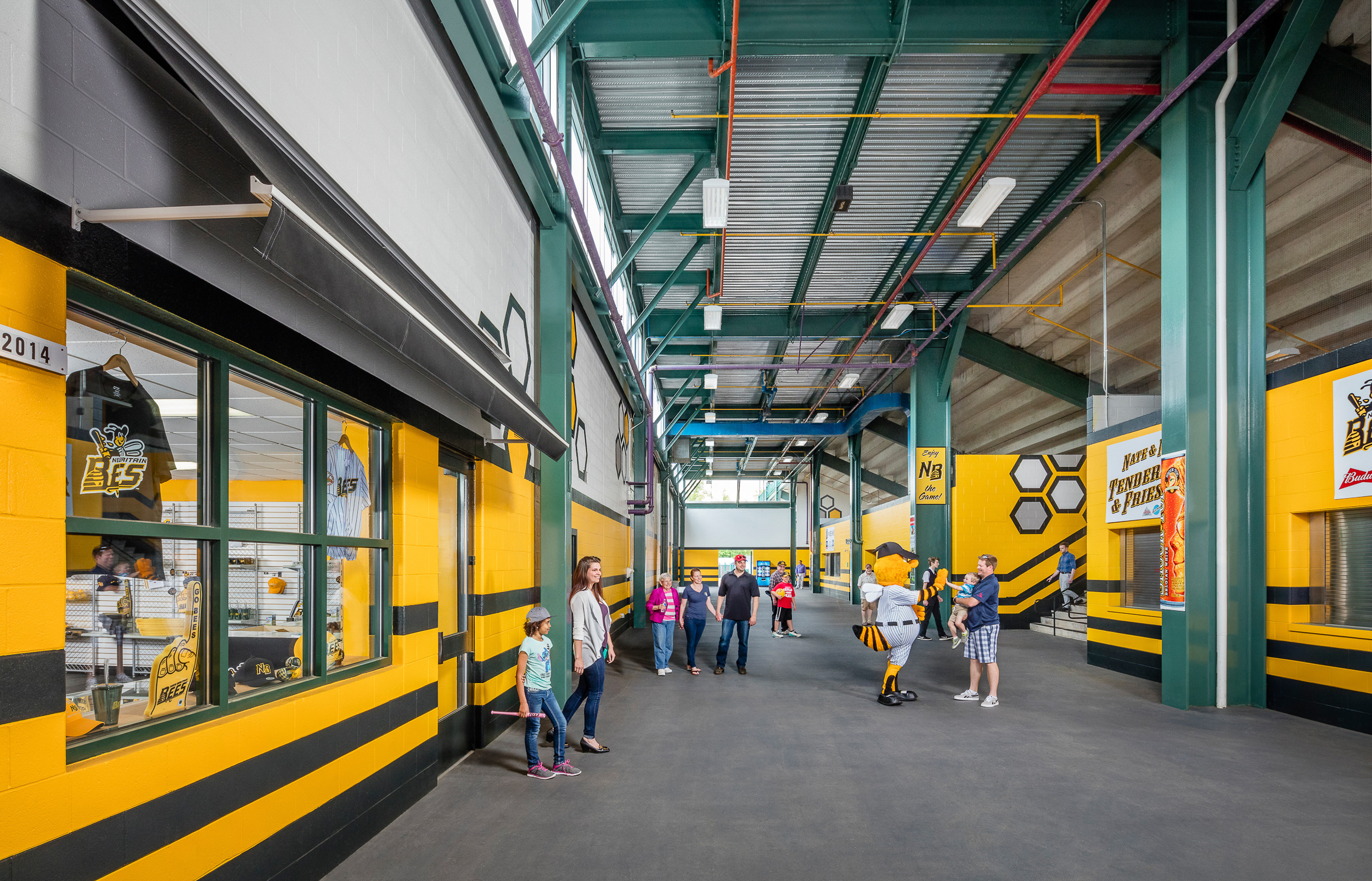 New Britain Bees Baseball Stadium Main Concourse. New Britain, CT