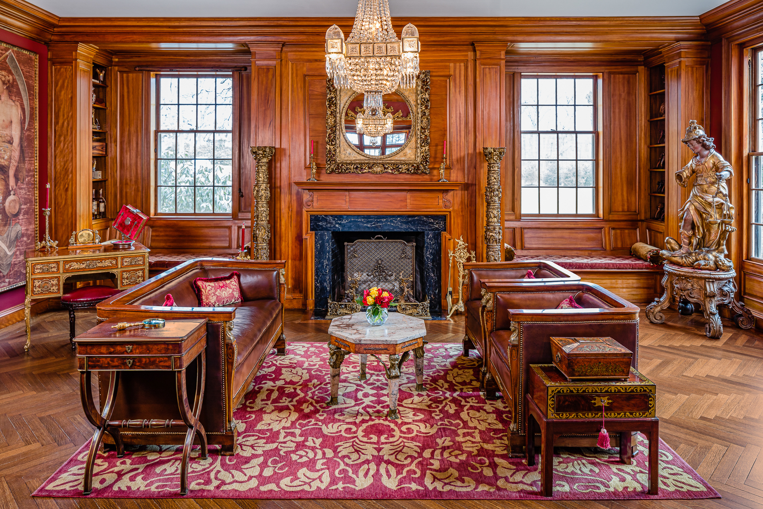 Philip Cheney Mansion library. Manchester, CT