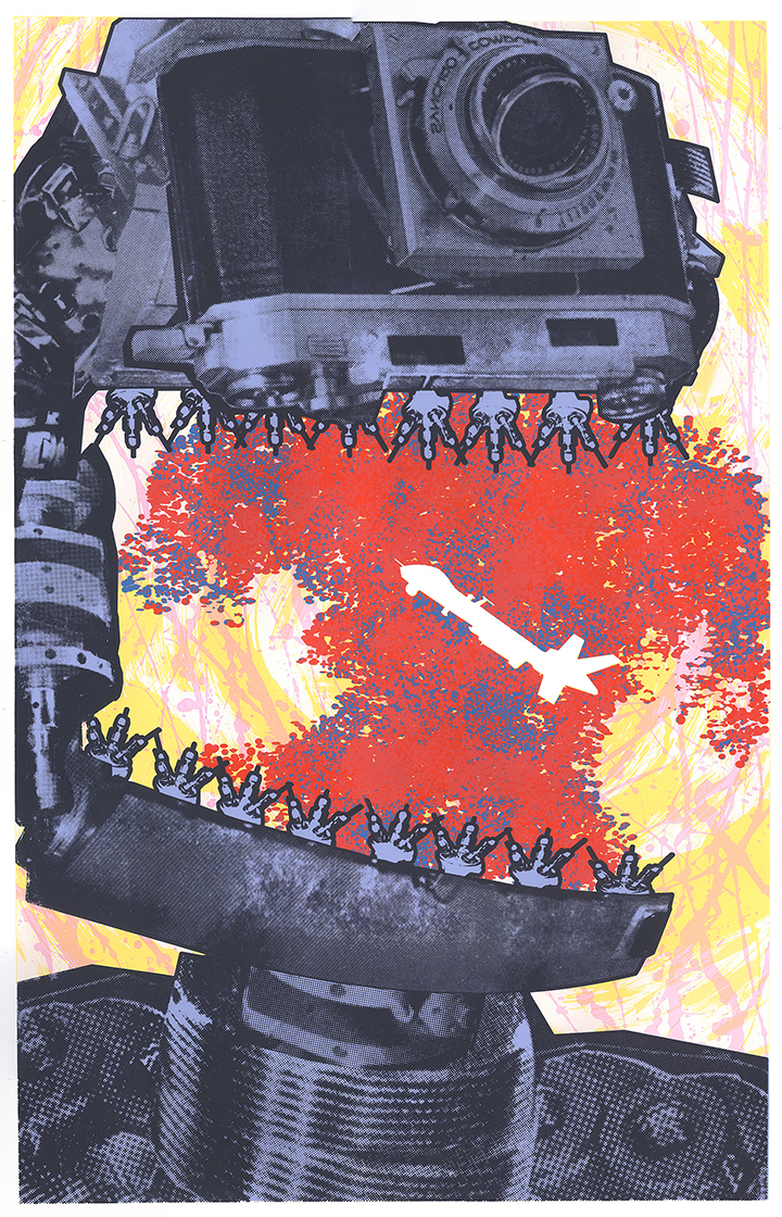 "Thanks a Fucking Lot, Charlie Lindbergh!", Screenprint, 23 x 37 inches, 2017