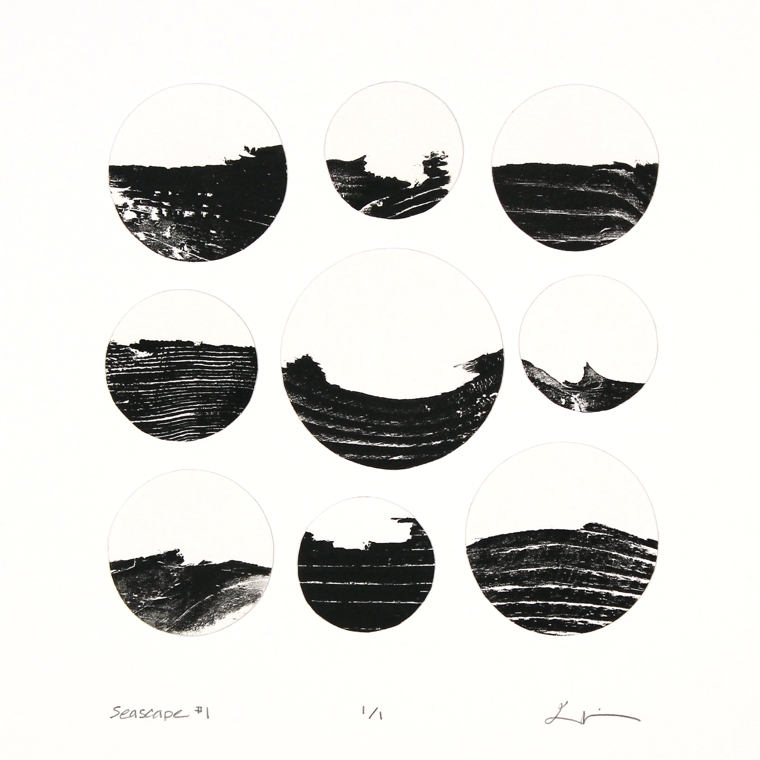 seascape #1 , reclaimed wood monoprint, 2018