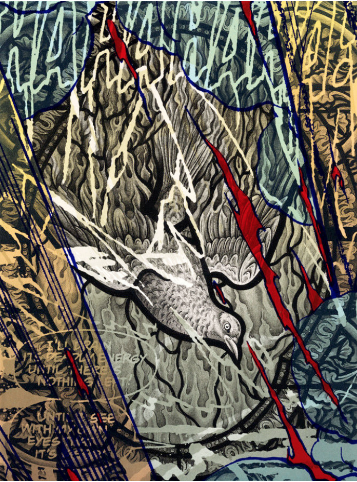 Survivor of the Great American Autoclave, 2015, lithography and screenprint, 16 x 12 inches