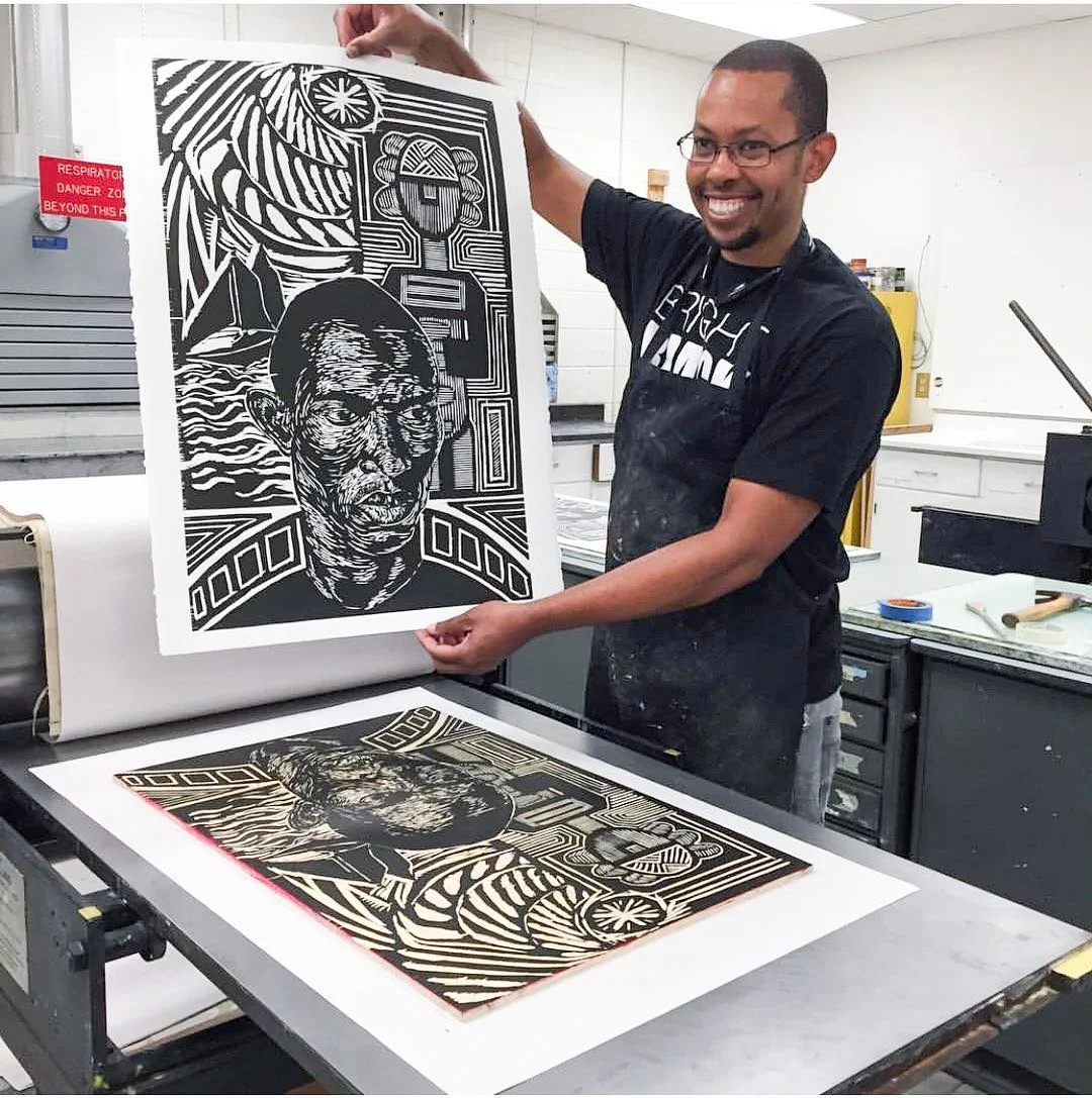 History pt 1 , woodcut, 30”x22”
