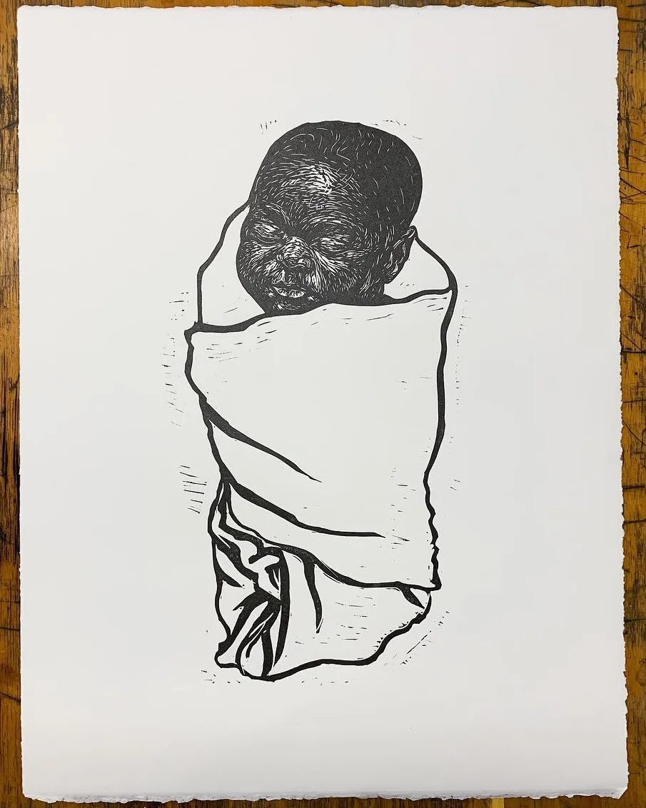Linocut from The Black Baby Project