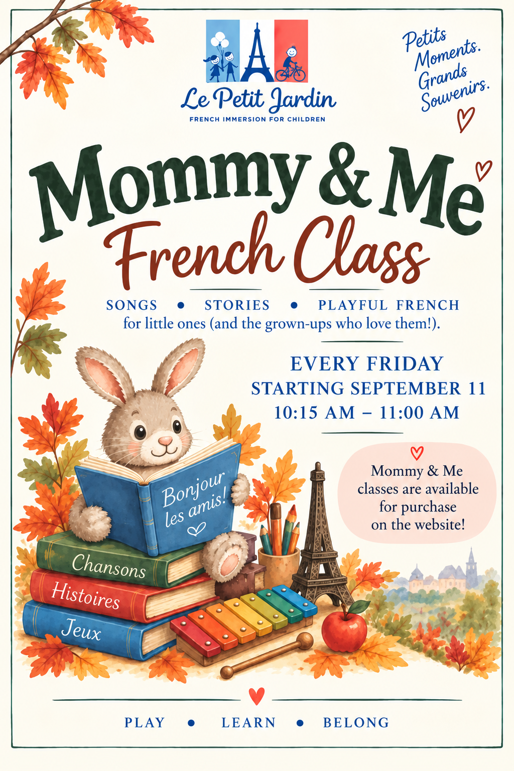 “Mommy and Me” Side by Side French Class MARIN
