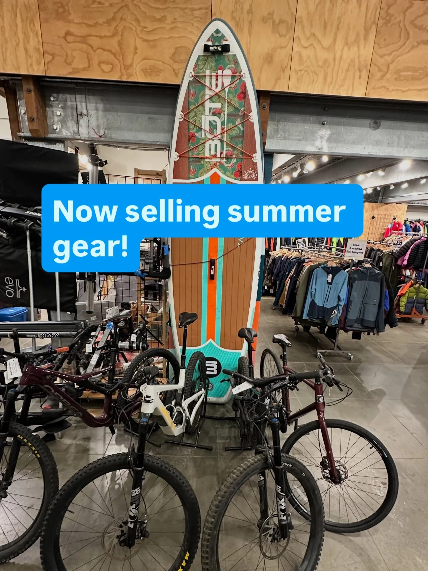 The sunny days have gotten us thinking about summer, so we decided to have summer season come early to the shop! We&rsquo;re now selling summer gear along with our usual winter gear inventory. Here&rsquo;s a sneak peak of a few hot items that have re