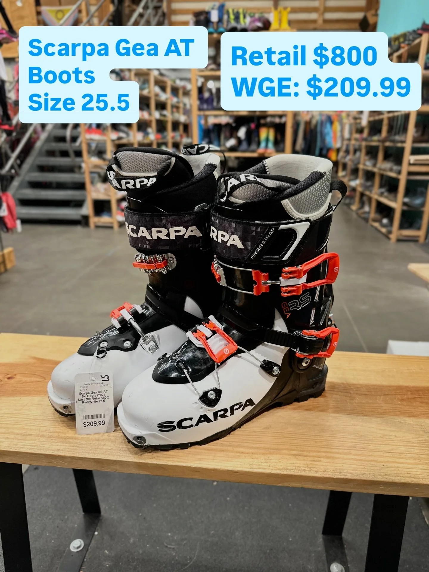 Chairlifts seeming dry? Look for snow up high! We have plenty of backcountry skis and boots currently in stock. Come say hello!