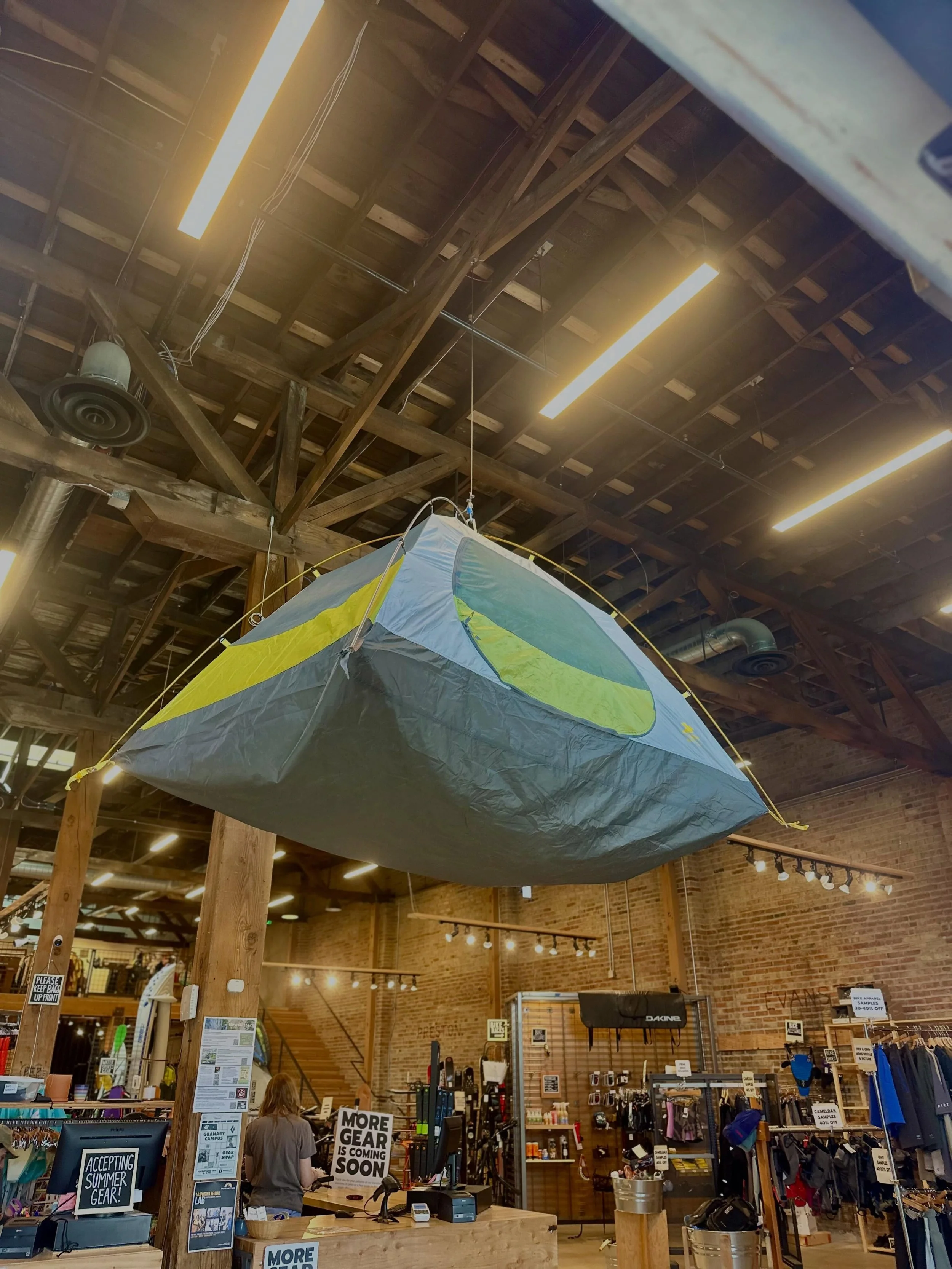Floating tent: Yes, it&rsquo;s for sale! 
Mountainsmith 3-season tent 🏕️
MSRP: $180
WGE Price: $99.99