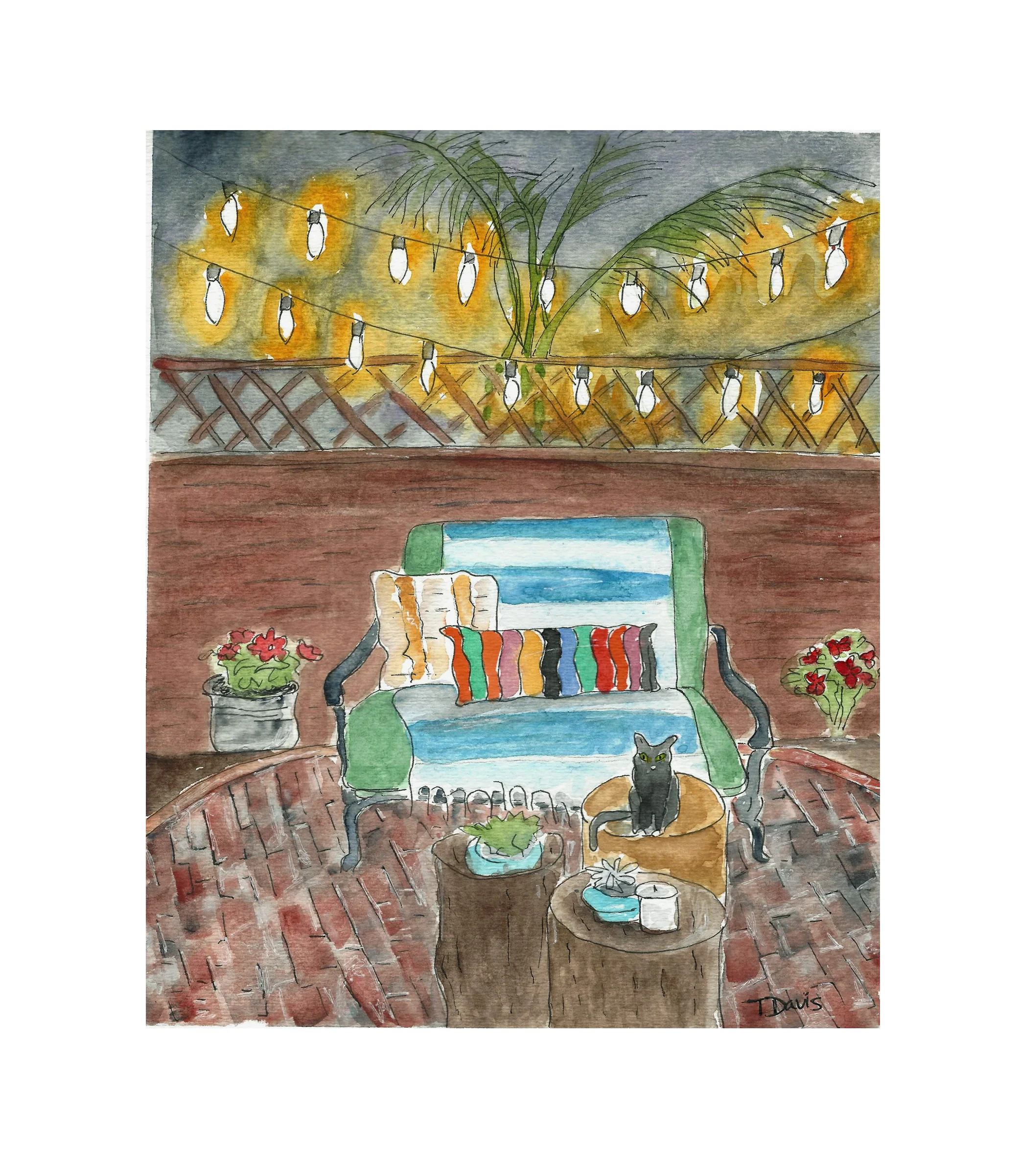 Nighttime on the patio