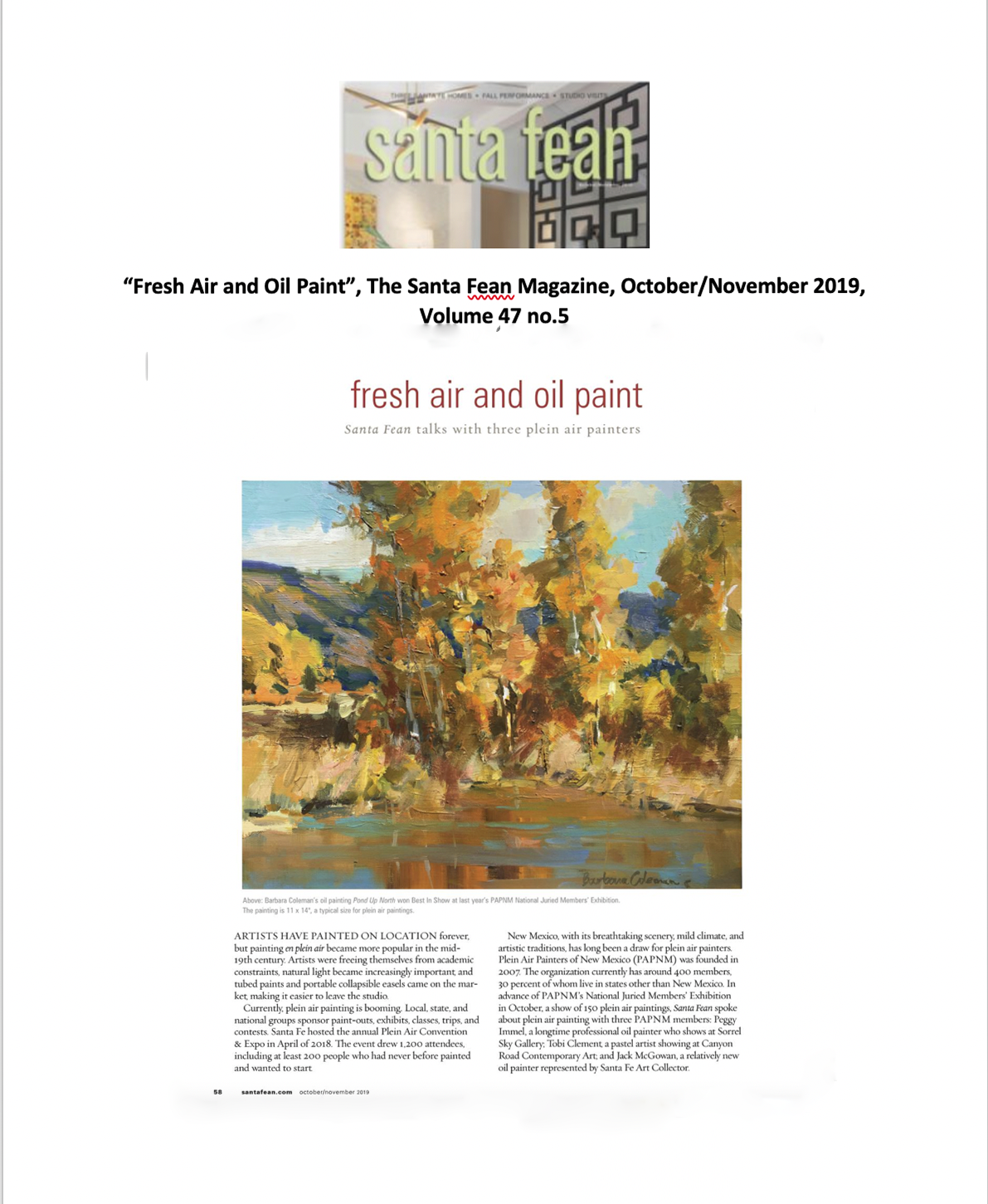 The Santa Fean Magazine, October/November 2019