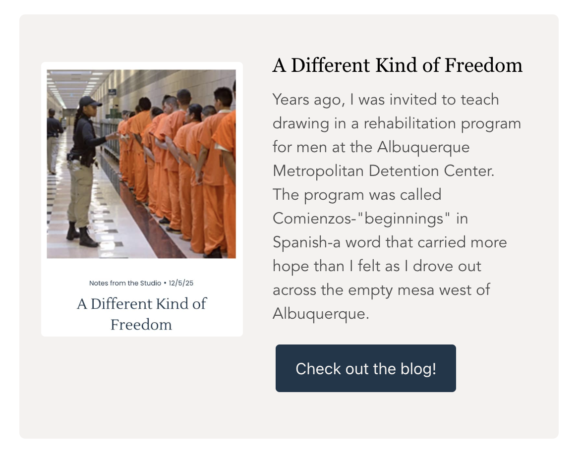 Notes from the Studio by Barbara Coleman: A Different Kind of Freedom