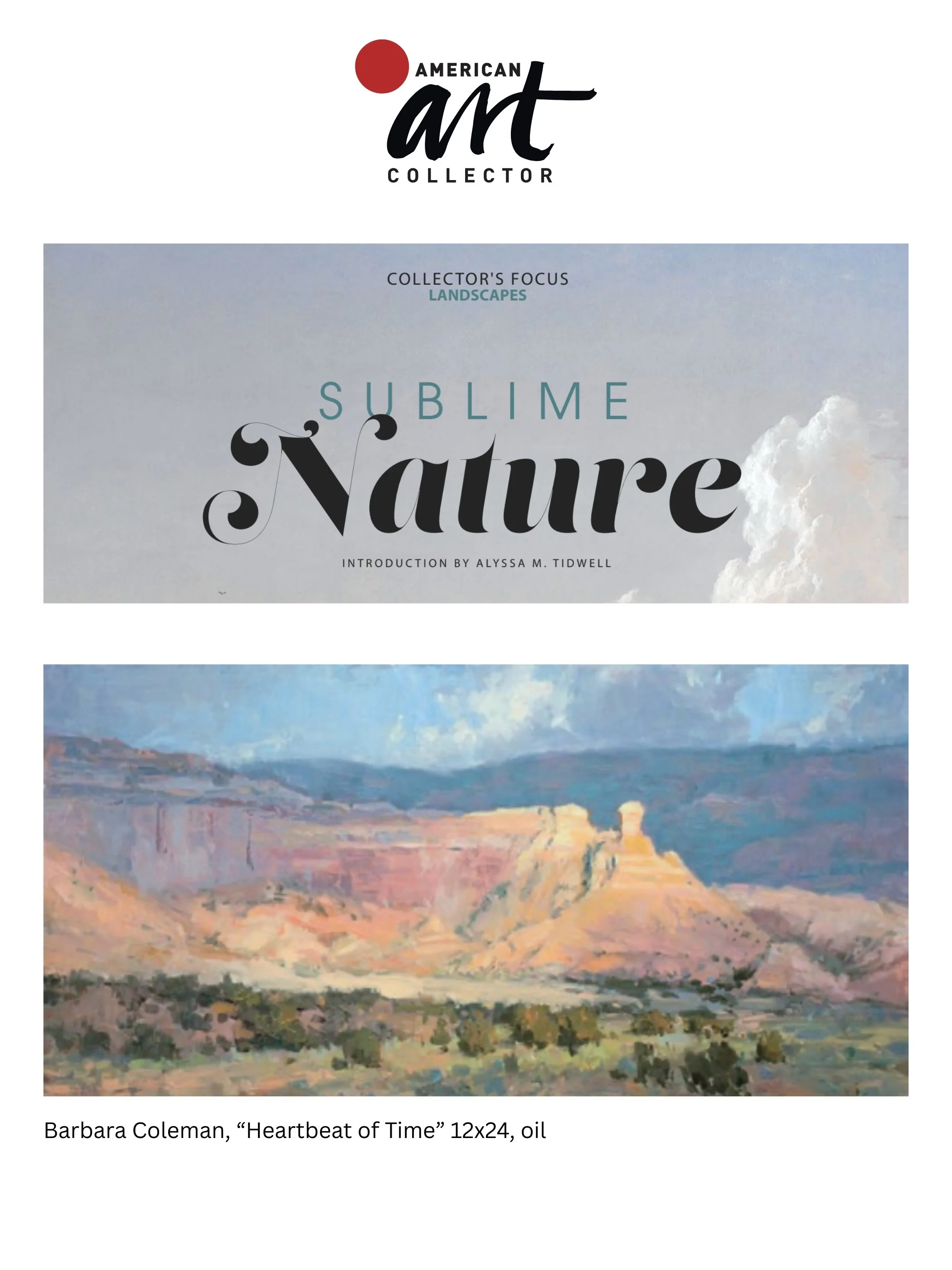 American Art Collector: Sublime Nature September 2026