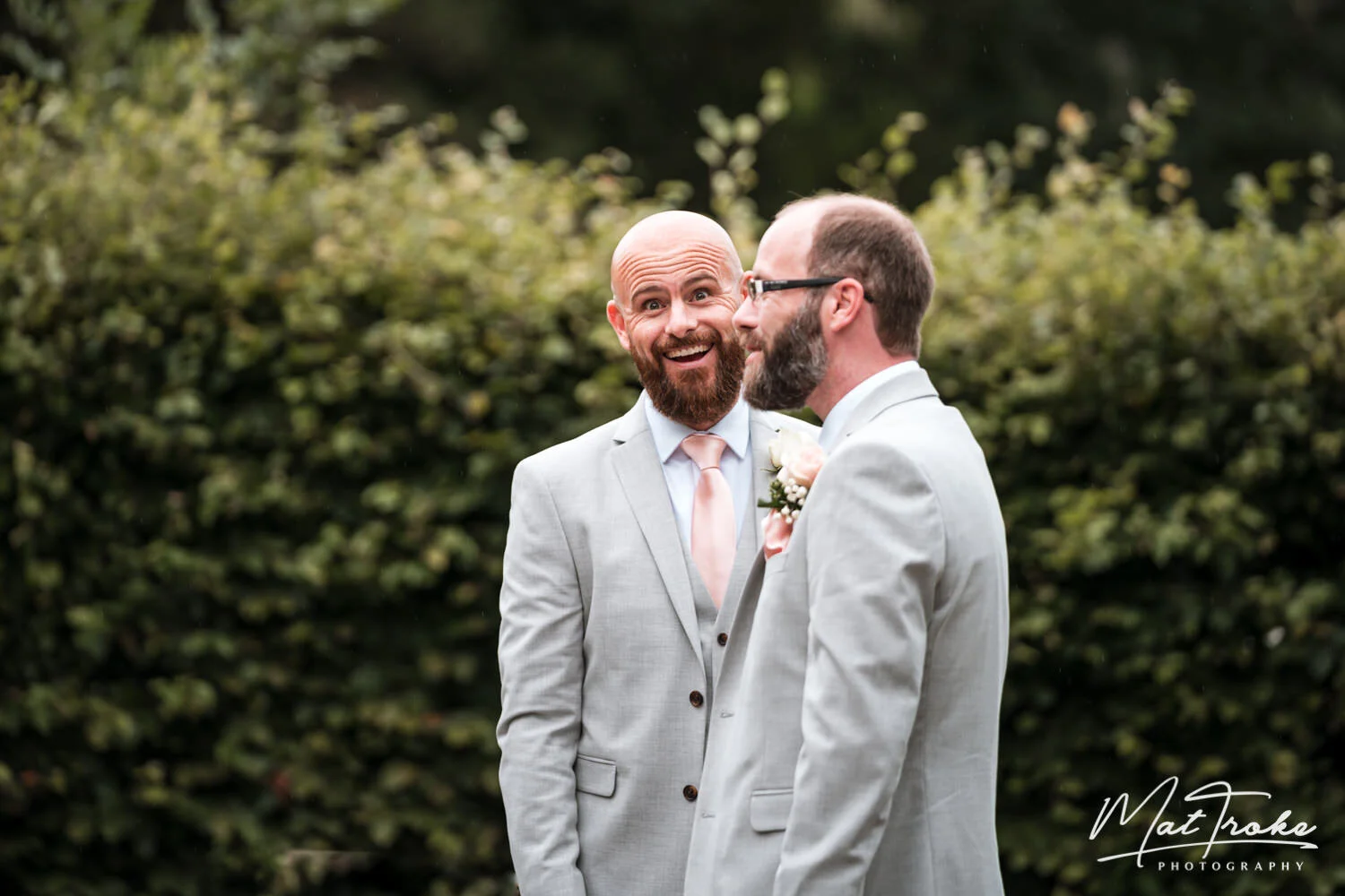 Wentworth church best man and groom nervously waiting