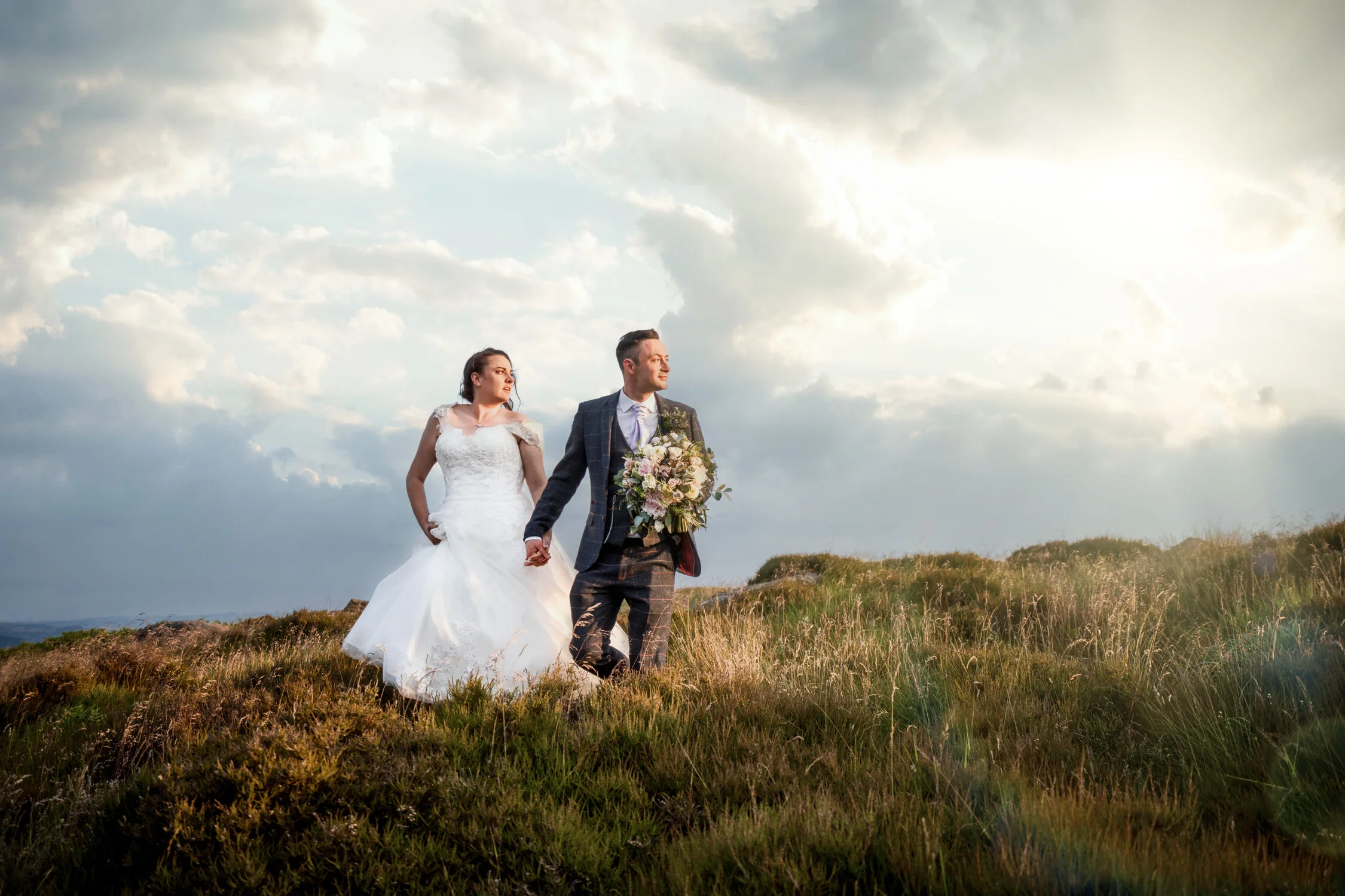 Weddings on Pudding Pie Hill at The Fox and Goose Inn Abi &amp; Lee