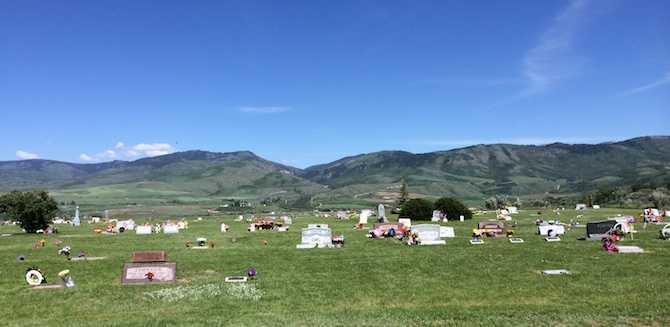 Tiny cemetery in Cleveland, Idaho, where many of my ancestors were buried.