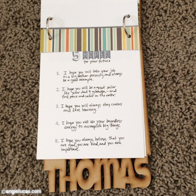 Next up: "5 Hopes for Your Future," personalized for each child.