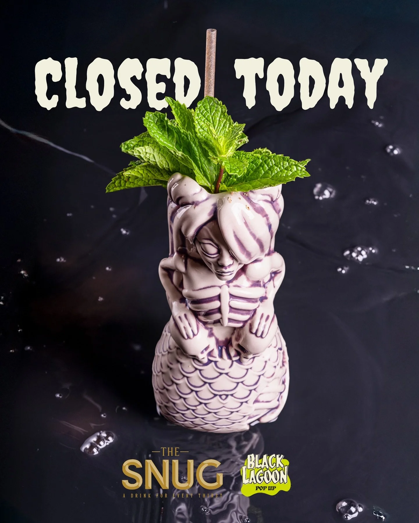 We are closed today to transform the bar into @blacklagoonpopup for a 2nd year!
We will open again tomorrow 10.1 at 4pm. Get ready ghouls, your favorite haunt is back 🕸️ 

#blacklagoonpopup