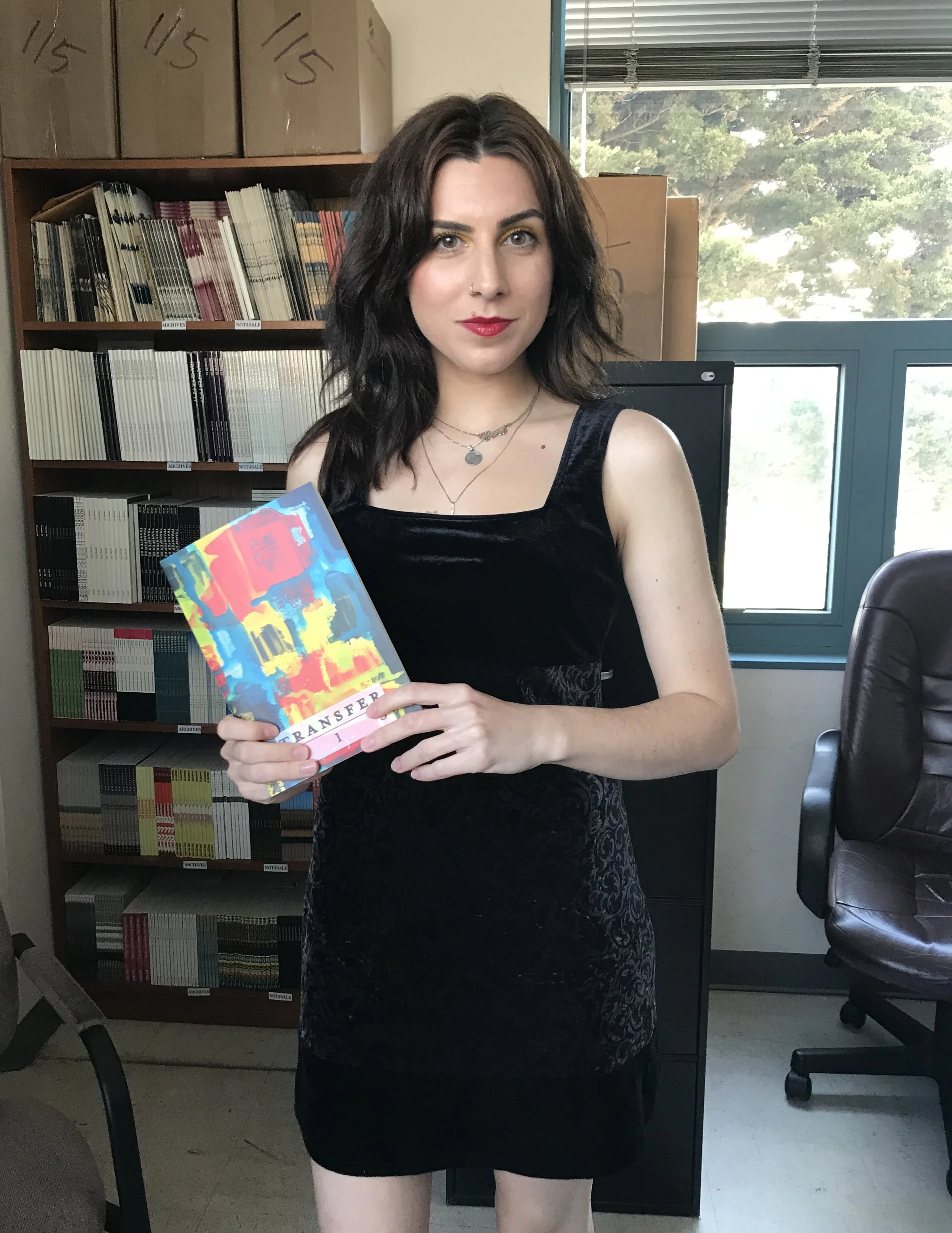 Me posing with Transfer Issue 115 , the issue I designed.