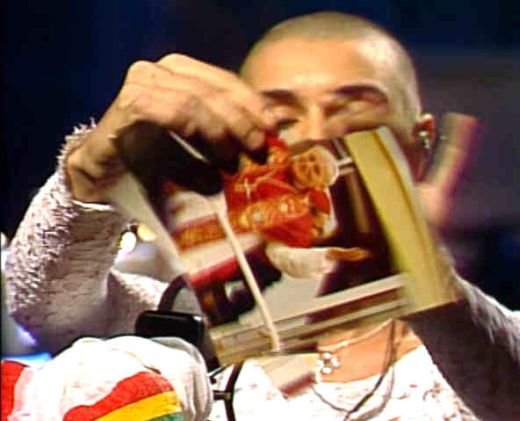   Sinéad tearing up the photo of the Pope on  Saturday Night Live  in 1992.   