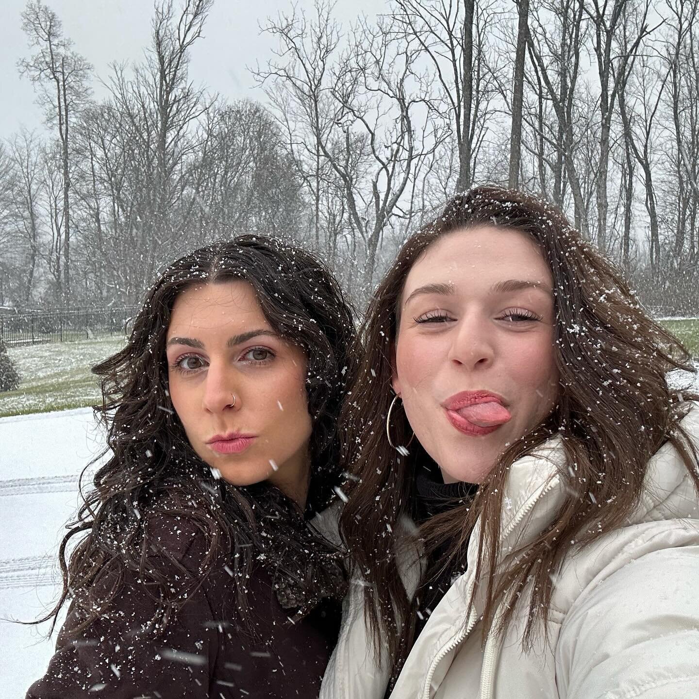 best friend reunion during the first snow of the season ❄️ not pictured: wine, hannah montana, a killer rendition of &ldquo;bohemian rhapsody,&rdquo; snow angels, laughing until breaking out into a coughing fit, &amp; being disgruntled eagles fans