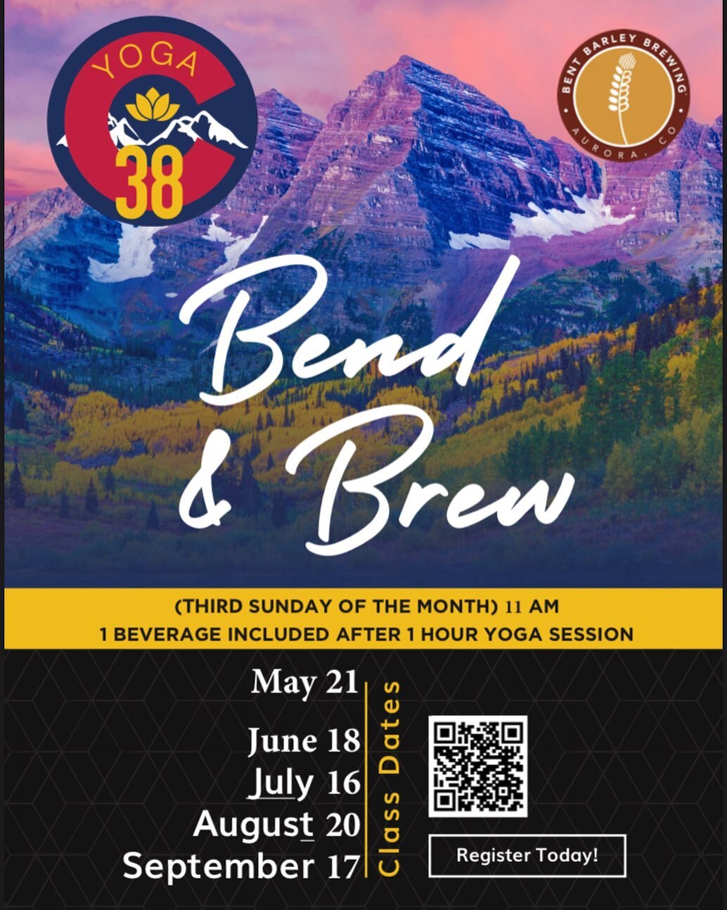 Summer series at @bentbarleybrewing starts tomorrow!! Have you signed up yet?? Don&rsquo;t miss the fun ☀️🧘🏽&zwj;♀️🧘🏻&zwj;♀️❤️