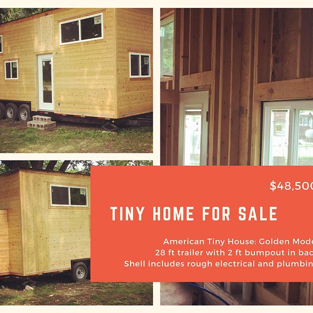 Tinyhome shell is ready for you to create your own living space. It is an American Tiny House custom trailer featuring their Golden Model. Contact anita@buildingcompassion.org or andy@americantinyhouse.com